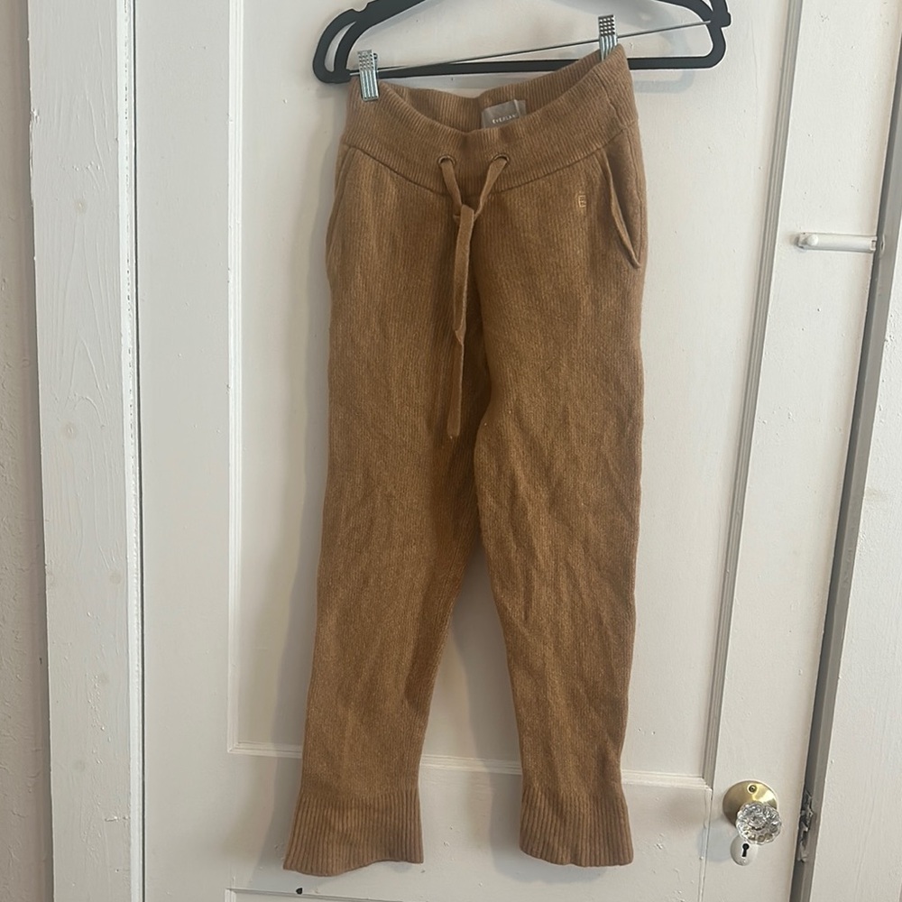Cozy Camel Knit Drawstring Sweatpants